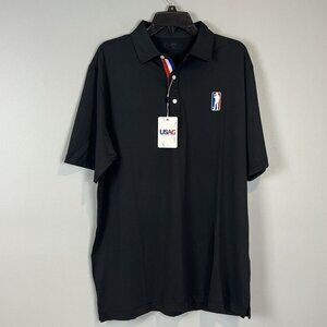 U Suck At Golf Polo Shirt Mens XL Black Amateur Logo Preppy USAG NWT